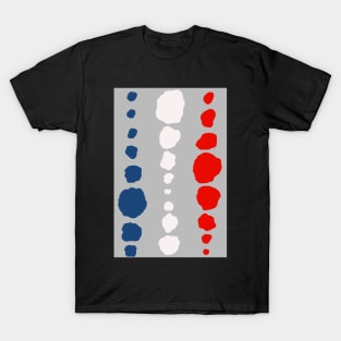 Modern abstract organic polka dots in red, white and blue -independence day T-Shirt